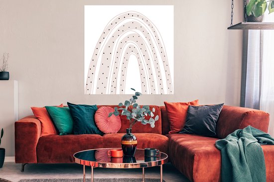 Affiche Arc-en-Ciel - Pois - Pastel - 100x100 cm XXL