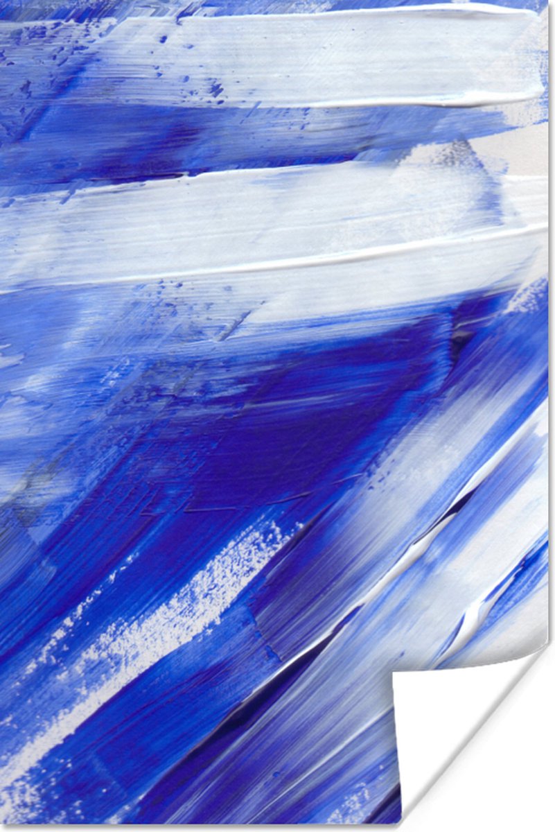 Poster Verf - Design - Blauw - 40x60 cm