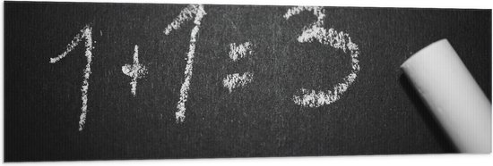 Vlag - 1+1=3 met Krijt Geschreven op Krijtbord - 150x50 cm Foto op Polyester Vlag