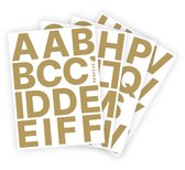 Letter stickers / Plakletters - Stickervellen Set - Metallic Goud - 6cm hoog - Geschikt voor binnen en buiten - Standaard lettertype - Glans