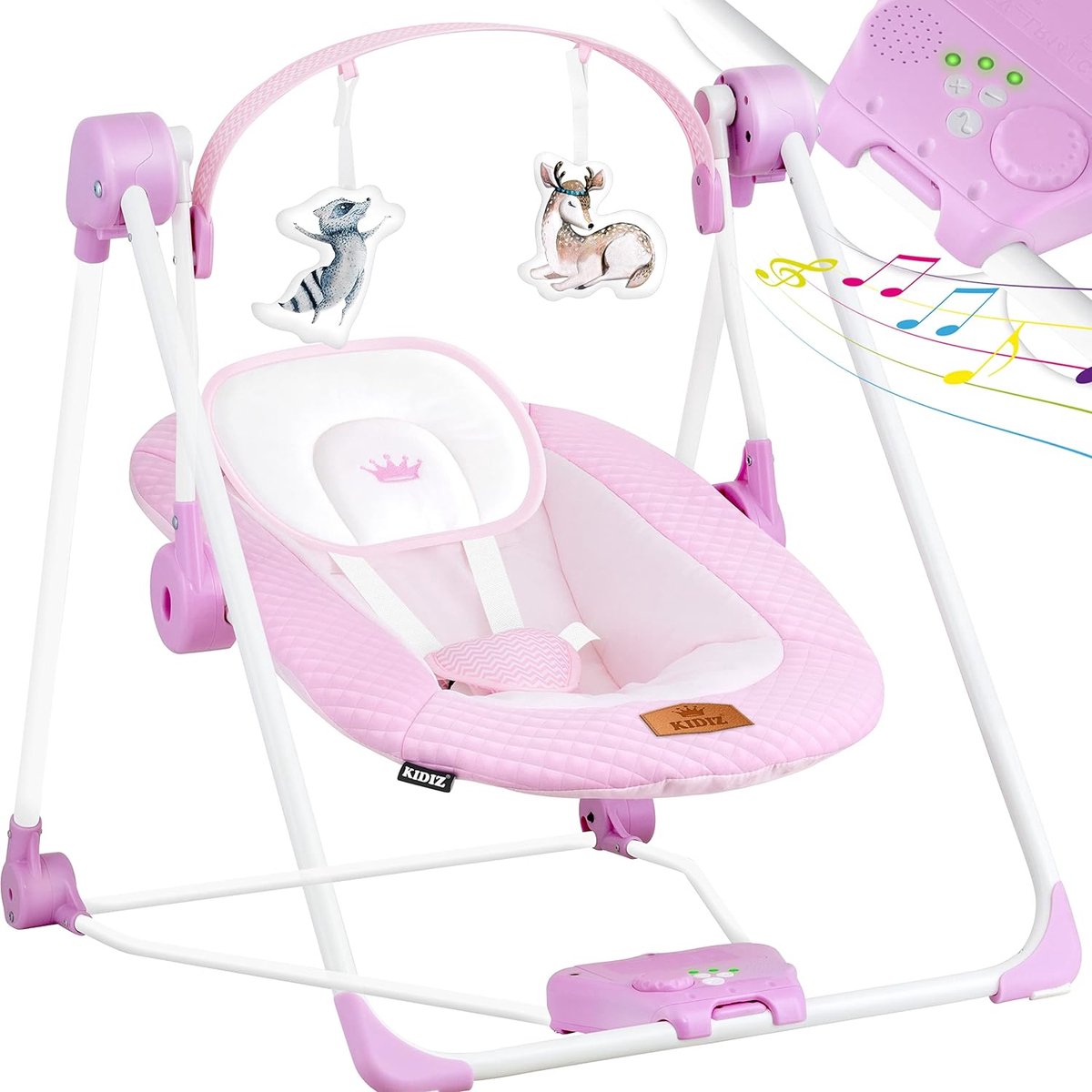 Kidiz - Wipstoel / Schommelstoel - Baby - Elektrisch- Babyschommel Tot Max 9kg Instelbare Schommelsnelheid Zwart