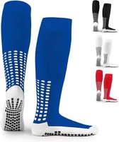 LUX Antislip sportsokken - Geschikt als voetbalsokken, hockeysokken en hardloopsokken- Gripsokken - One size - Voetbal en Pilates grip sokken - Kniehoogte - Blauw