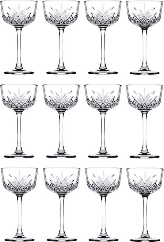 Cocktailglazen, Kristallen wijnglazen Set van 12, Serie Timeless 160ml