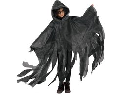 Verkleedpak griezelige grafdelver kind Cape Grijs One Size