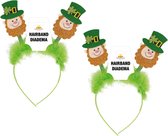 Fiestas St. Patricks day verkleed diadeem/haarband - 6x - groen - Ierland thema feest accessoires