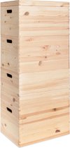 Haudt® Houten stapelkist set - 4 houten kisten - opbergkist - vurenhout