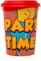 10 x Party Cup Party Time (350 ml), avec couvercle - pour les fêtes d'enfants, les fêtes et les friandises