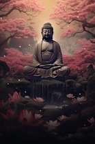 Buddha Poster | Meditatie Poster | Poster Boeddhisme | Reiki Poster | Massage Poster | Kunst Poster | 51x71cm | Woondecoratie | Muurposter | BY | Geschikt om in te lijsten