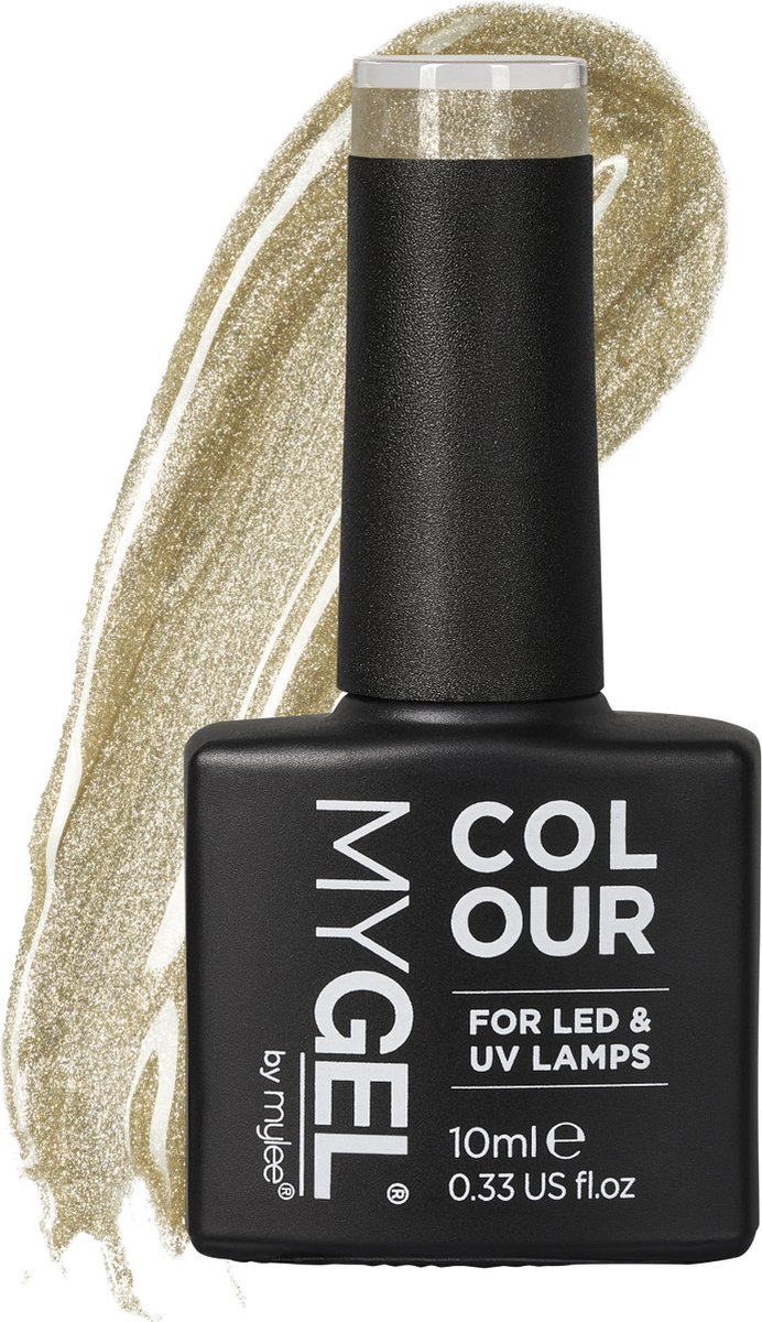 Mylee Gel Nagellak 10ml [Fields of gold] UV/LED Gellak Nail Art Manicure Pedicure, Professioneel & Thuisgebruik [Fine Glitters Range] - Langdurig en gemakkelijk aan te brengen