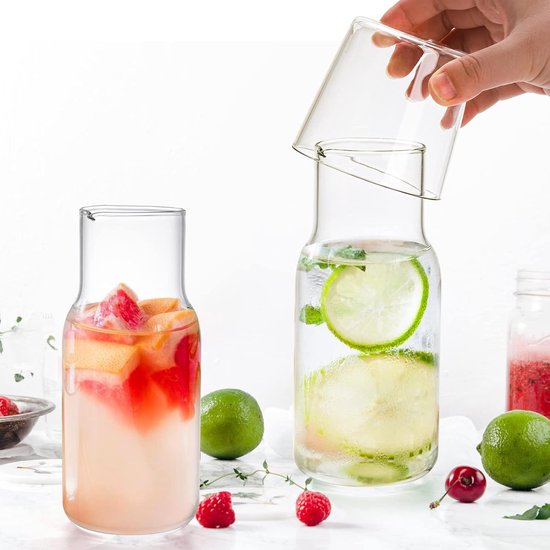 Carafe À Eau De Chevet Et Verre - Carafe À Eau De Chevet En Verre Avec