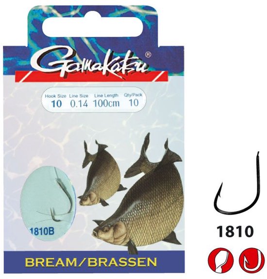 Gamakatsu 1810B Bream Feeder Onderlijn - 75cm - Haakmaat 8 - 10 stuks - Zwart van Gamakatsu — afbeelding 5
