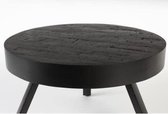 Salontafel Zwart - Rond - Teakhout - Ø58x40cm -