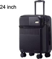 Koffer - Reiskoffer - Koffers - Handig voorvak - Met USB-aansluiting - 4 wielen - 24 inch - Zwart