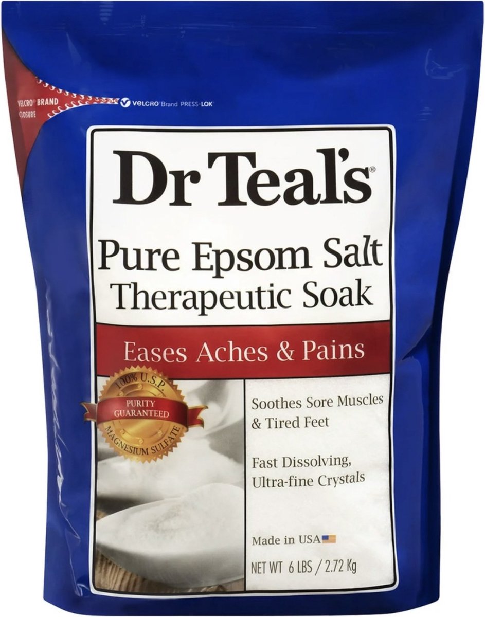 Dr Teals Pure Epsom Salt Therapeutic Soak 2839 ml - Soothes Sore Muscles & Tired Feet Fast Dissolving Ultra-fine crystals Women