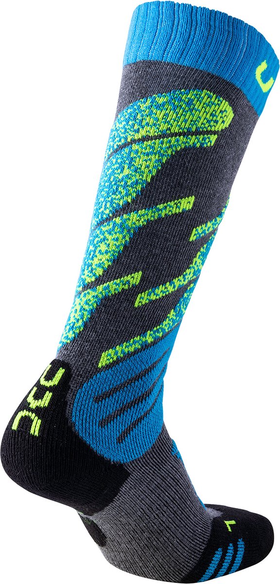 Uyn UYN Skisokken voor kinderen grey melange/turquoise - Maat 35/38
