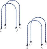 Snelbinder met spinhaak - 45cm - 4 stuks - Blauw / Wit - Bagagespin - Bungee touw - Bagagedrager