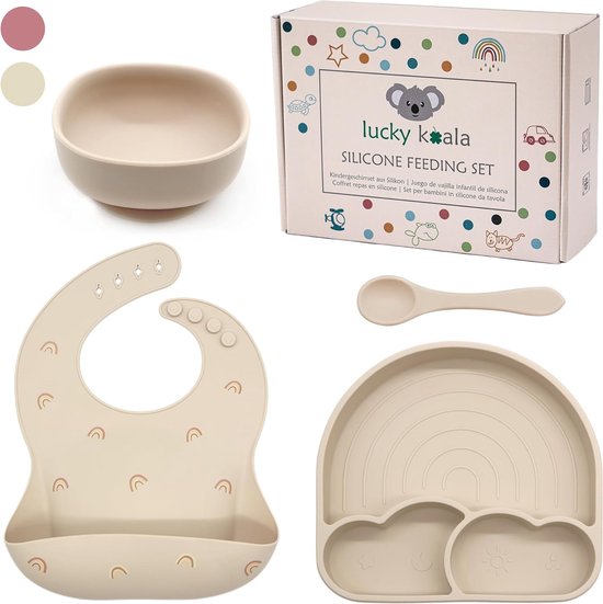 Set de vaisselle bébé en silicone 9 pièces avec ventouse