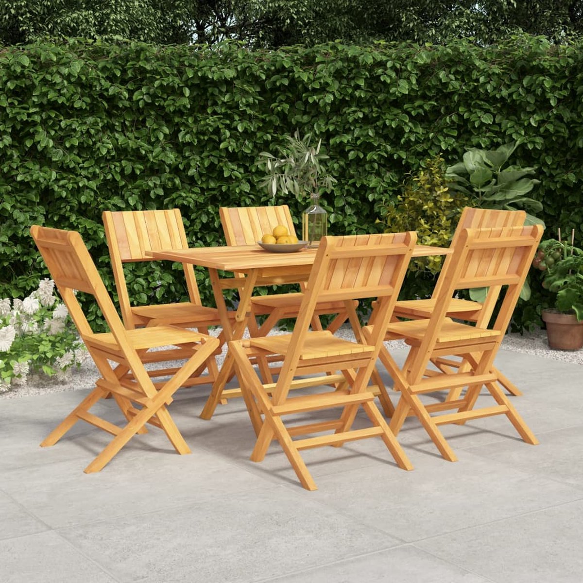 Massief teakhouten tuinset met 7 delen - The Living Store.