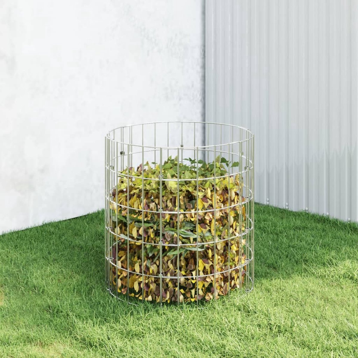 The Living Store Compostbak Ø50 x H50 cm Gegalvaniseerd staal Weerbestendig
