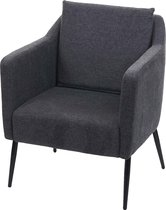 Lounge fauteuil MCW-H93a, fauteuil cocktail fauteuil relax ~ stof/textiel donkergrijs