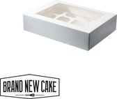 BrandNewCake® Cupcake Doos voor 12 Cupcake - 33x24.5x7.5 - Wit - Met Tray en Venster - 3 Stuks