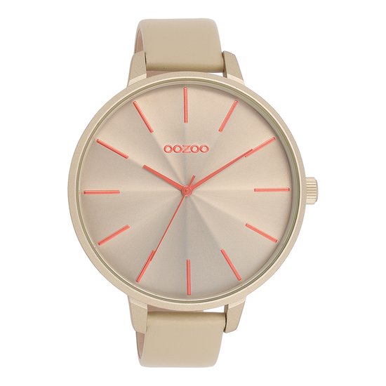 OOZOO Timepieces - Kaki OOZOO horloge met kaki leren band - C11251