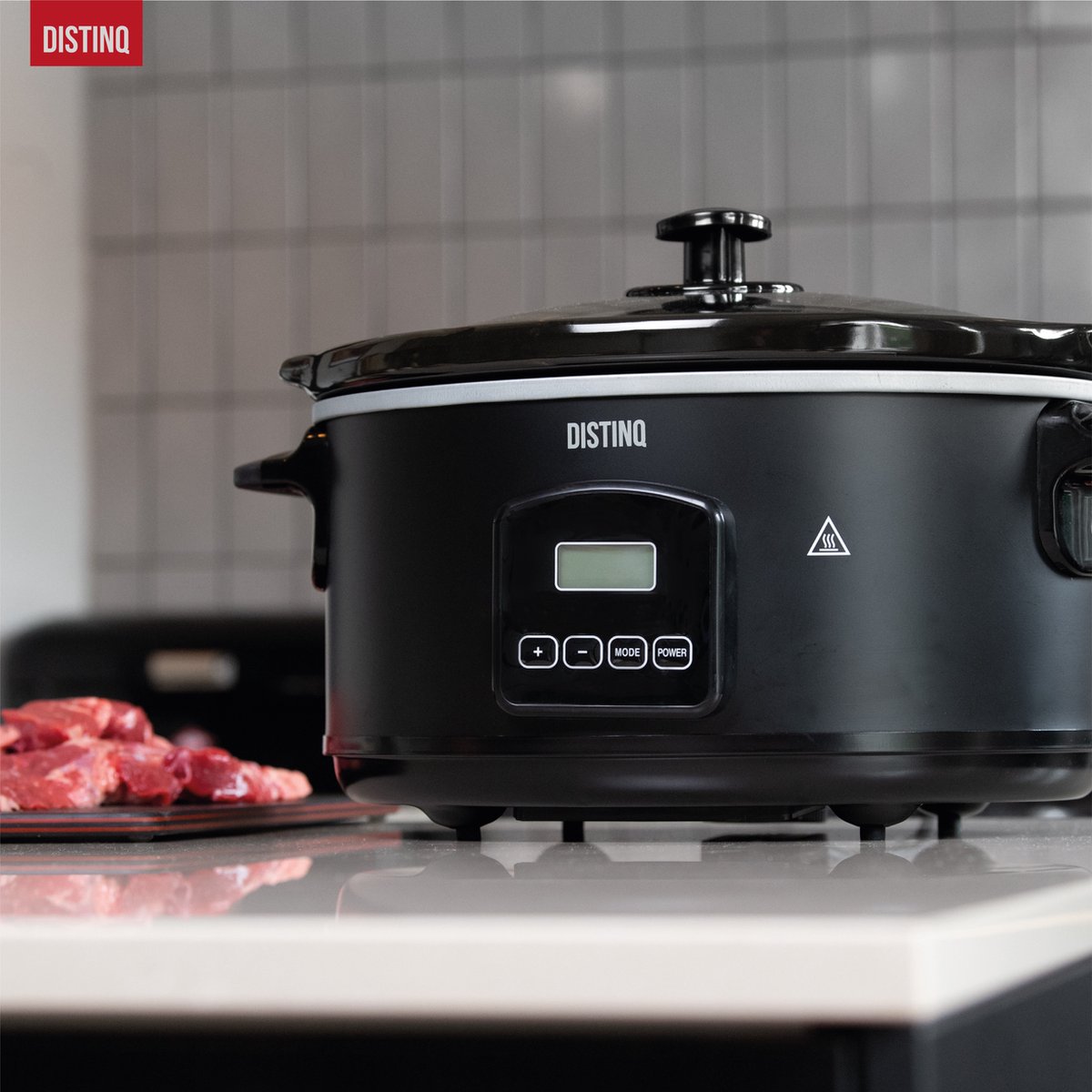 DistinQ Digitale Slowcooker 6 liter met Timer – Keramische binnenpan - Timerfunctie - Warmhoudfunctie – foto 7