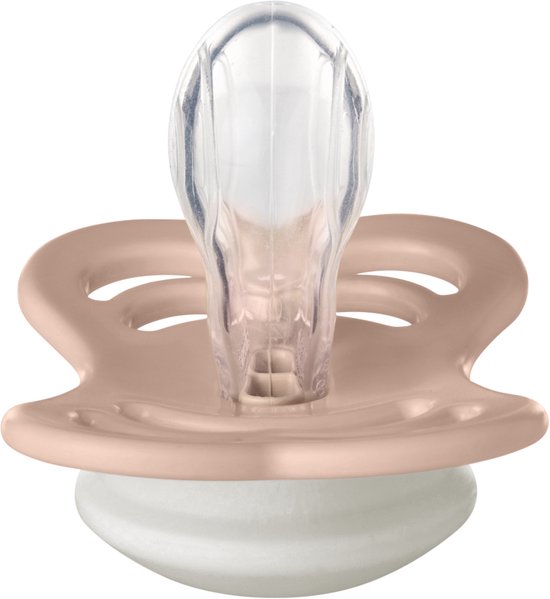 BIBS Supreme Fopspeen - Maat 2 6-18 maanden - Silicone - Glow in the dark Blush van BIBS — afbeelding 2