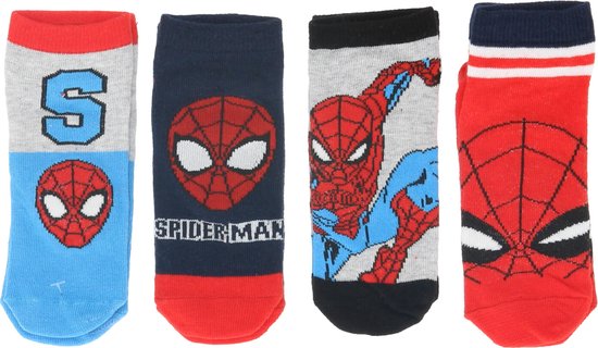 Spiderman 4-Pack Sneaker Sokken - 12 Paar