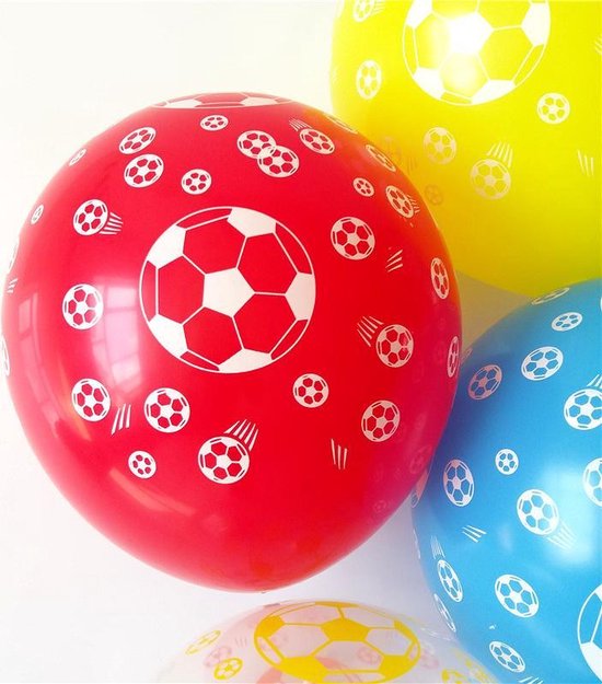 Ballonnen Voetballen multi 30 cm 8 stuks