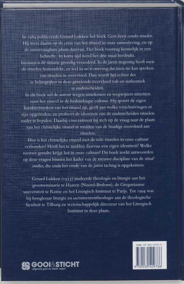 Rituelen in overvloed - back cover