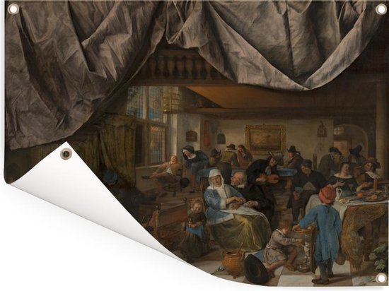 The life of man - Peinture de Jan Steen Garden poster 160x120 cm - Toile de jardin / Toile d'extérieur / Peintures d'extérieur (décoration de jardin) XXL / Groot format!