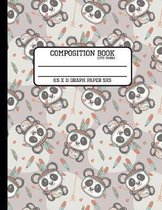 Composition Book Cute Panda 8.5 X 11 Graph Paper 5x5