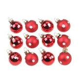 Gisela Graham London 12 mini kerstballen rood/wit