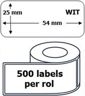 10x Dymo 11352 compatible 500 labels  / 25 mm x 54 mm / wit / papier