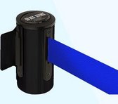 Wandcassette zwart met 2,30 m blauw lint