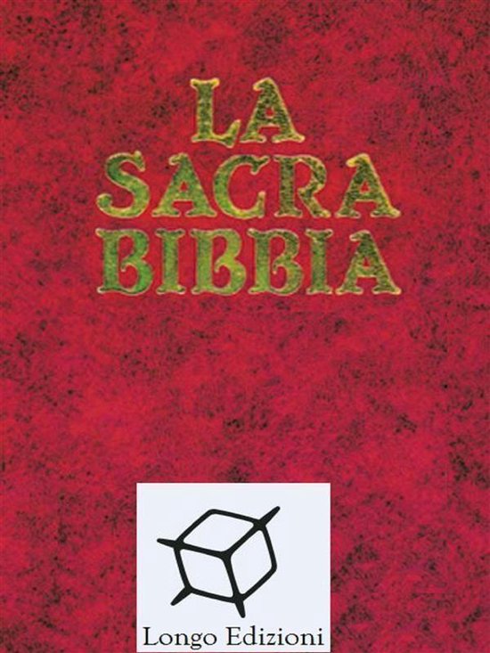 Livre La Sacra Bibbia avec couverture rouge et lettres dorées.