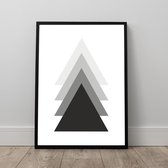 Zwart-wit poster triangles (50x70cm)
