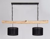 Hanging Brocant stam, Lampenkapjes Zwart, Ketting br 120cm