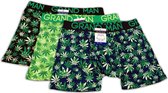 Grandman boxershort 3-PACK 5013 - M SIZE met Wiet print