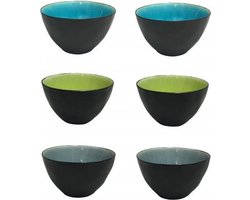 Omslag van Ard'time Myoko Schaaltjes - Blauw/Groen/Grijs - 6 delig - Keramiek - Ø  10,6 cm