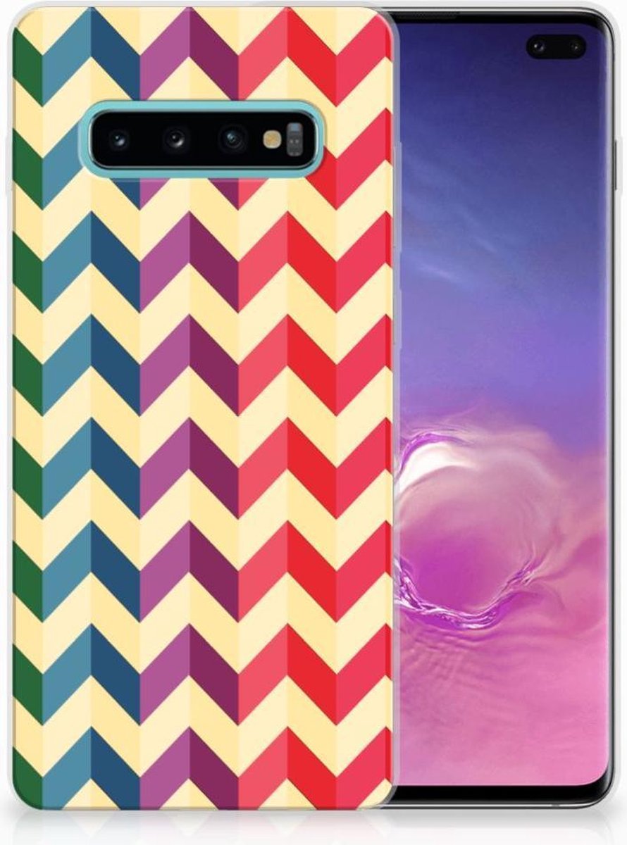 Samsung Galaxy S10 Plus TPU bumper Zigzag Multi Color