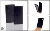 Vintage Flip Case Leder Cover Hoesje Sony Xperia Z1 Dark