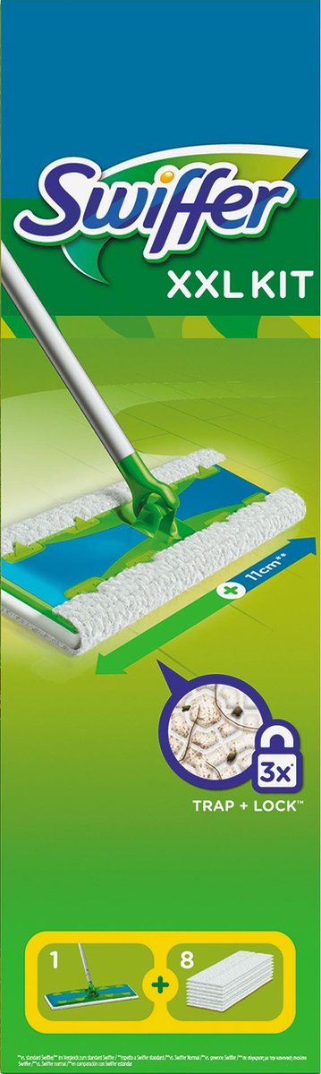 Swiffer Vloerreiniger - XXL Starterskit - Met 1 Handvat + 8 Droge Doekjes - Navullingen