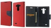 LG G3 Hoesje Color Fancy Diary Rood/Blauw