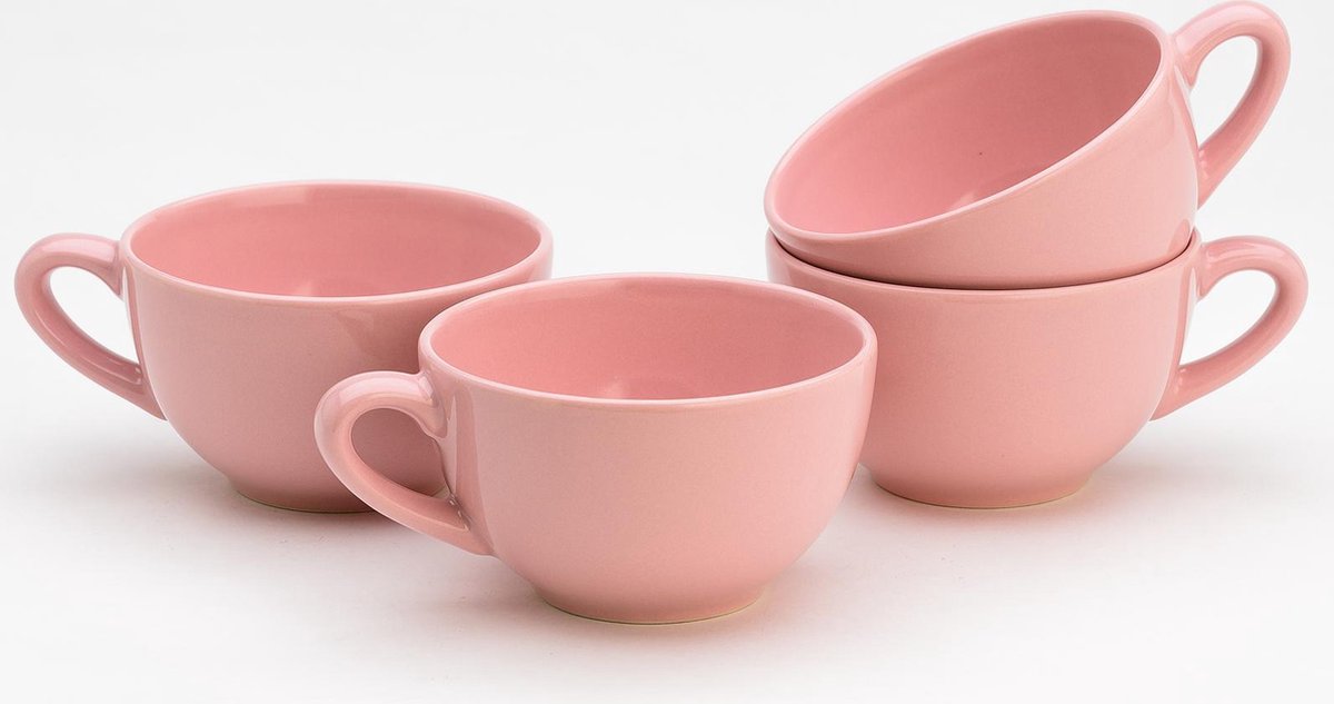 Verwant Namaak Zich voorstellen Cappuccino kopje candy roze set van 4 stuks - Lite-Body | bol.com