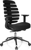 hjh office Ergo Line II - Chaise de bureau - Tissu - Noir