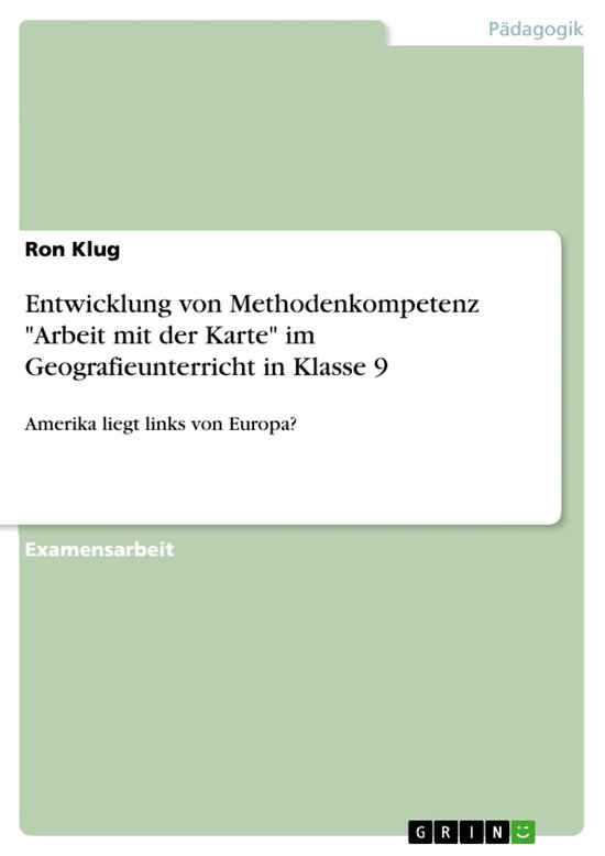 Entwicklung von Methodenkompetenz "Arbeit mit der Karte" im  ... - cover