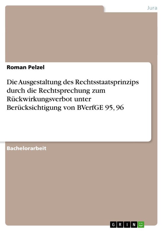 Die Ausgestaltung des Rechtsstaatsprinzips durch die Rechtsp ... - cover