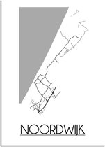 DesignClaud Noordwijk Plattegrond poster - A2 + fotolijst wit (42x59,4cm)